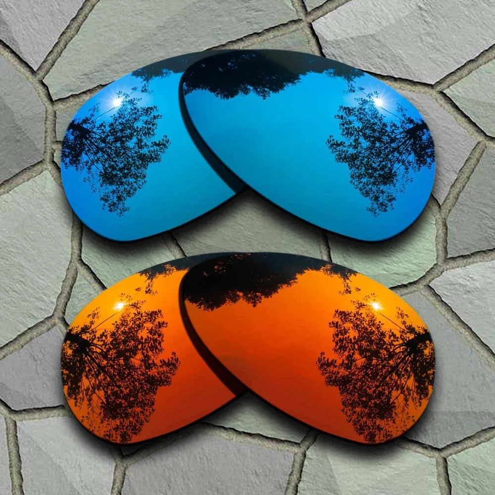 Sky Blue&Red Orange Anti-scratch Polarized Replacement Lenses for Oakley Crosshair S