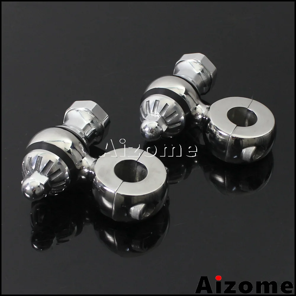 Silver Motorcycle Custom 22mm Handlebar Adapters Clamps For Honda Yamaha Suzuki Kawasaki Spear Spike Style 7/8\