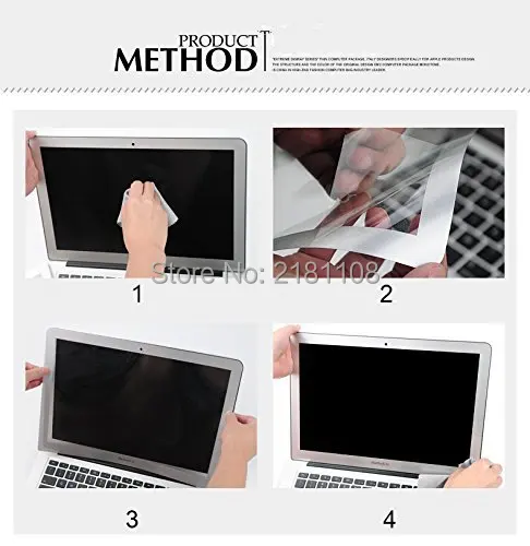 Bubble Free LCD Screen Protector With Silver Frame For Apple Macbook Air 13.3\