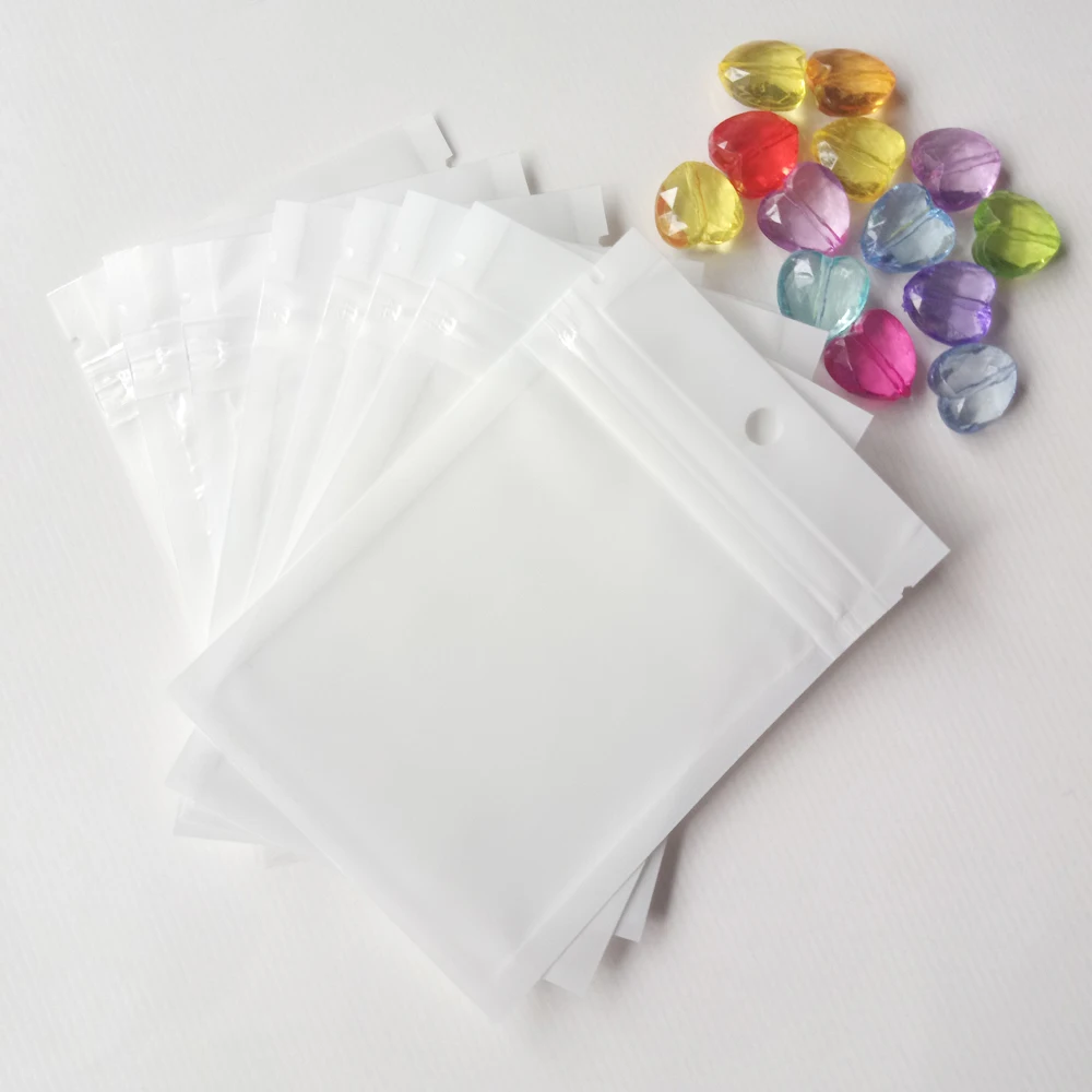 500pcs 9x16cm Translucent Gift Jewelry Pouches Bags Zip Lock Plastic Bags With Zipper Jewelry Bag Packaging Display Storage Bag