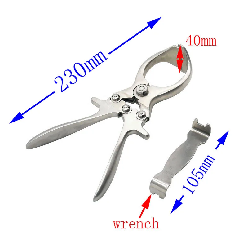 Imagem -02 - Ferramenta Veterinária de Suprimentos Gado Porco e Ovelha Braçadeira de Castração Fórceps Especiais sem Sangue 1pc Aço Inoxidável
