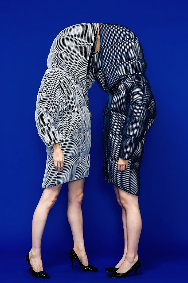 

2016 female new winter Super-love ! oversize 3D grid super large loose unique and personalized casual down coat