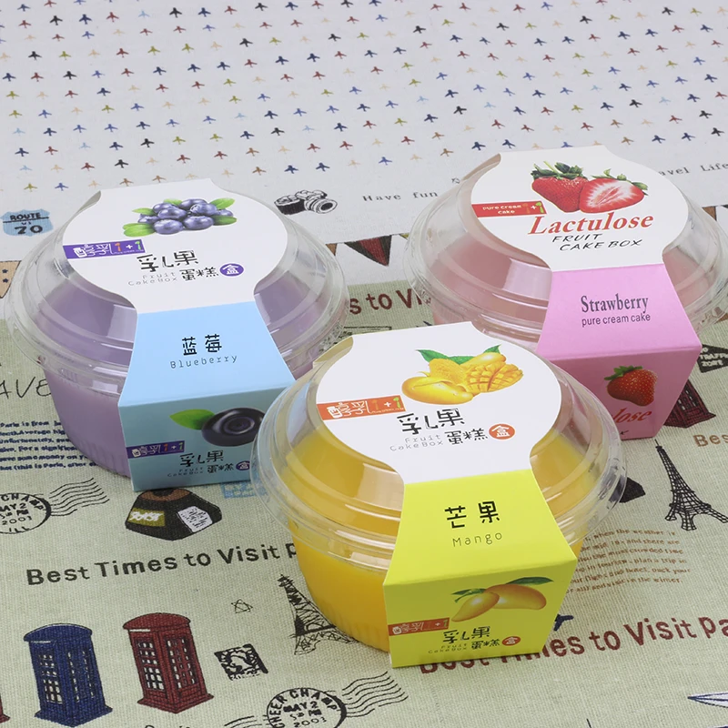 30pcs 230ml wood bran cup Pudding jelly box cup Hard plastic transparent drink cup cheese diy cake fruit box takeaway packing