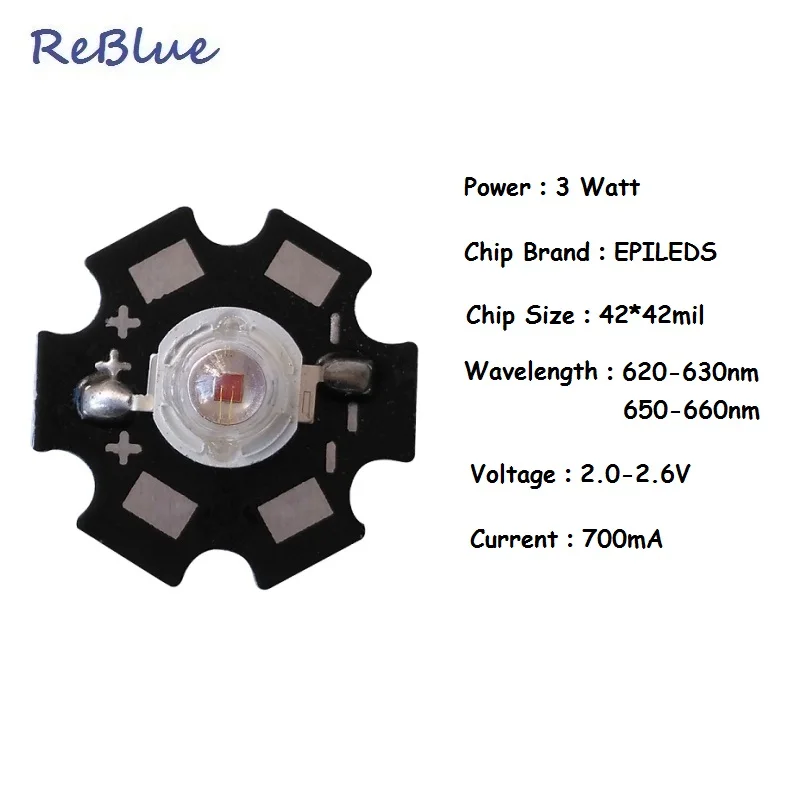 25Pcs ReBlue Red Led 660nm 630nm IR Led 850nm 740nm 3W Led Diode 850nm infrared EPILEDS Chips with 20mm PCB 42mil High power