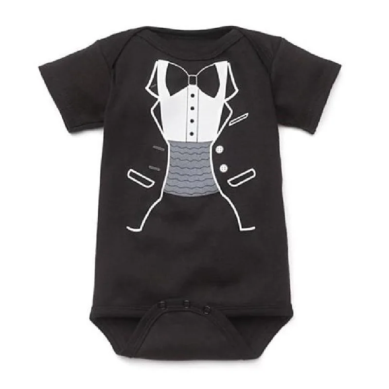 2020 Baby boys bodysuits Baby clothes black tuxedo baby jumpsuit newborn baby clothes roupa de bebe