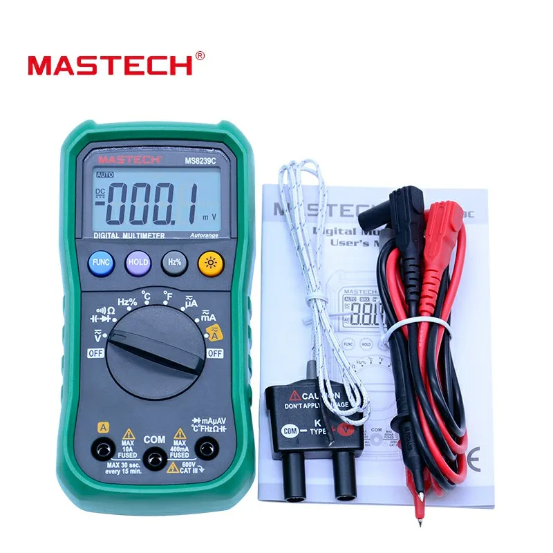 MASTECH Цифровой мультиметр ms8239c ручной Авто Диапазон AC DC Напряжение переменного тока Емкость Частота Температура тестер
