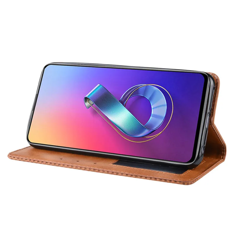 Retro Magnetic Leather Flip Cover for Asus Zenfone 6 ZS630KL Case Wallet Card Stand Soft Cover for Asus Zenfone 6 ZS630KL I01WD