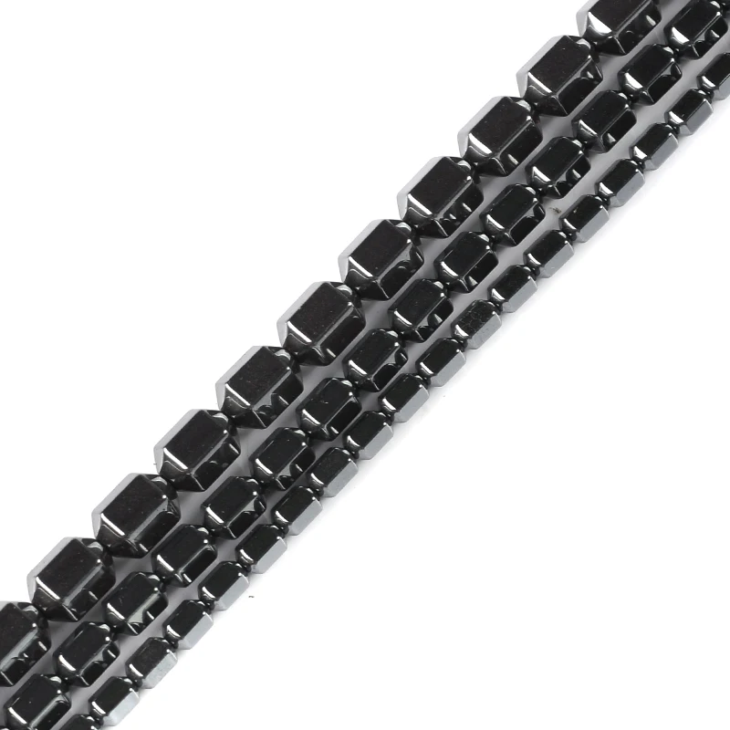 AAA Natural Stone Black Hematite Beads Hexagonal Prism Shape Beads 6/8/10mm 68/52/40pcs For Jewelry Making Diy Bracelet Necklace