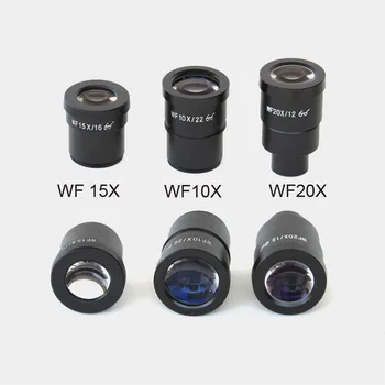 High quality WF10X WF15X WF20X Stereo Microscope Eyepiece High eyepoint Wide Angle Lens Mounting Size 30mm with Metal eyeguard