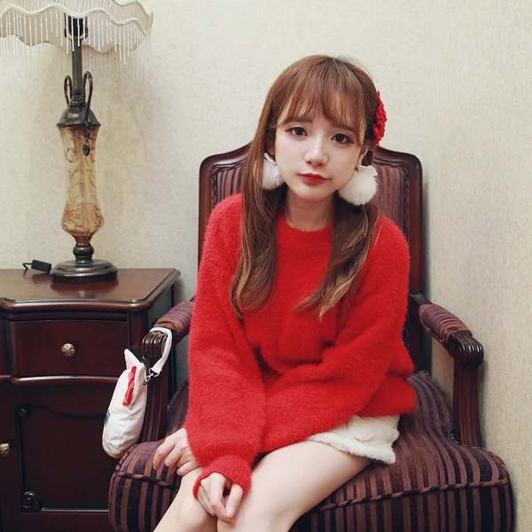 Princess Sweet Lolita Sweater BoBON21wool Lebih Hangat Menutup Kulit Lembut Sweater Hampir T1295 Sweater Tingkat