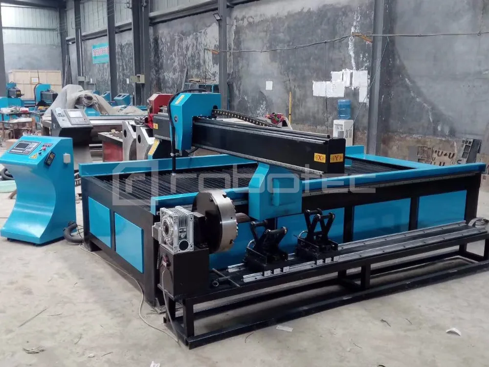 Chinese power supply 0-40mm metal cutting machine RTP 1325 1530 cnc plasma cutter with 4 axis rotary