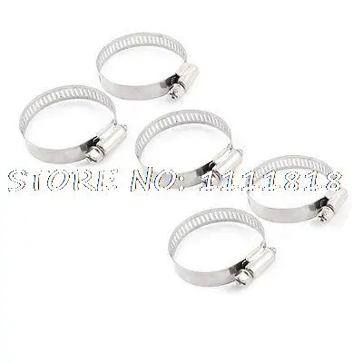 

5 Pcs Adjustable 21-44mm Range Metal Worm Drive Hose Clamp Clip