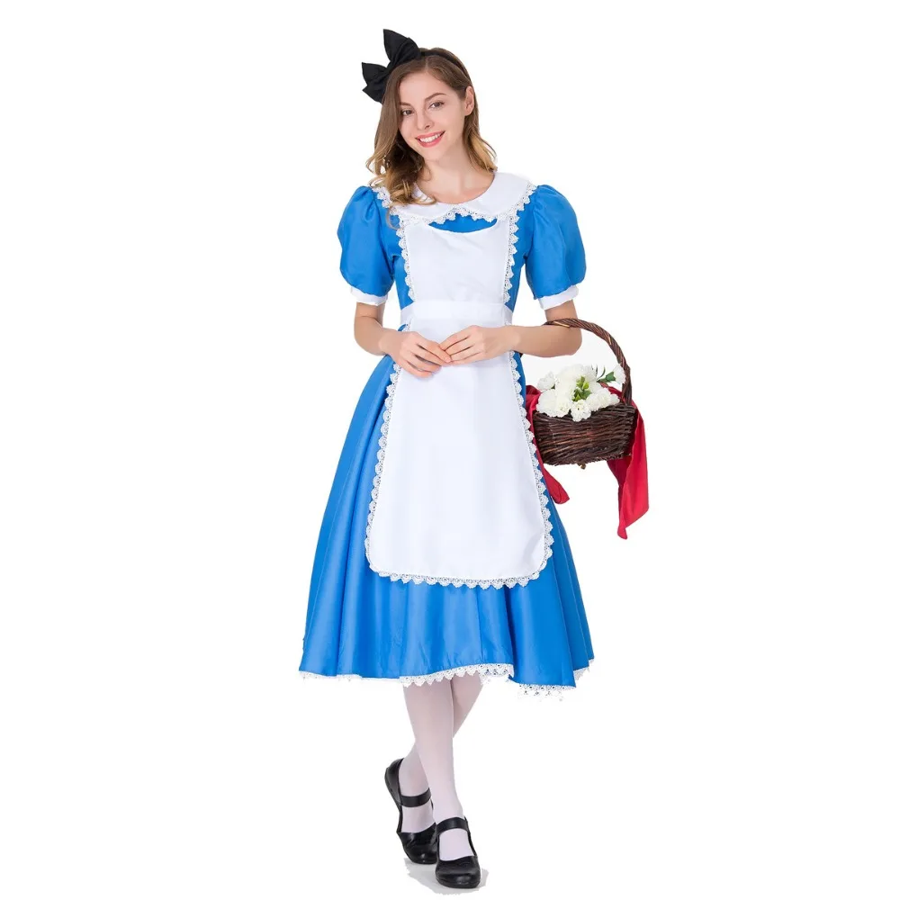 

Halloween Women Adult Anime Sexy Blue Party Dress Women Maid Lolita Cosplay Costume