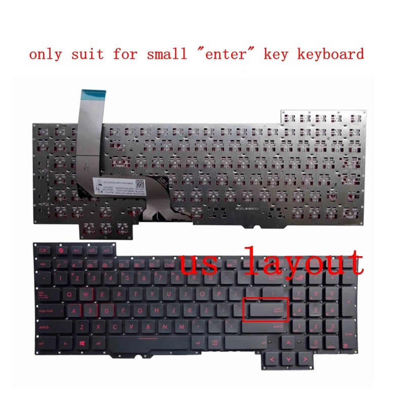 YALUZU US Keyboard for Asus G751 G751J G751JL G751JM G751JT G751JY English Laptop Keyboard US RED Letter