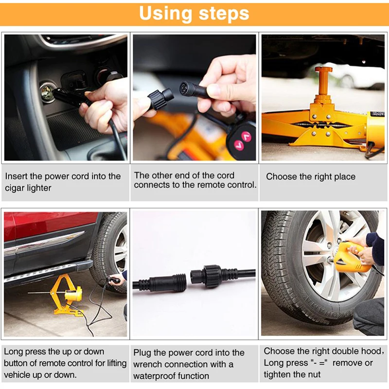 DC12 Mobil Listrik Angkat Jack 2ton Mengangkat 35Cm 42Cm Auto Multi-Fungsi Pemeliharaan Alat