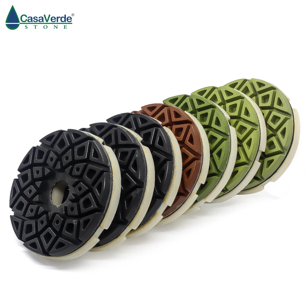 Imagem -02 - Snail Lock Back Edge Polishing Pads Rodas Abrasivas para Mármore e Granito Dc-cegpp02 em