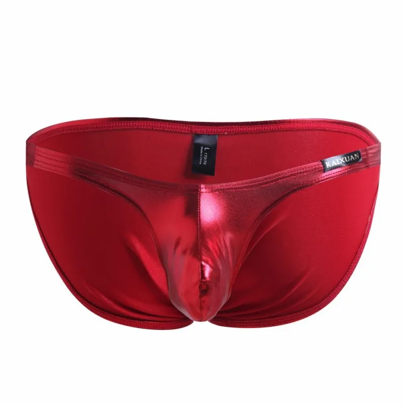 New Hot Selling Men Underwear Patent Leather Sexy Gay Underwear Men\'s Briefs U Convex Pouch Hombre Jockstrap