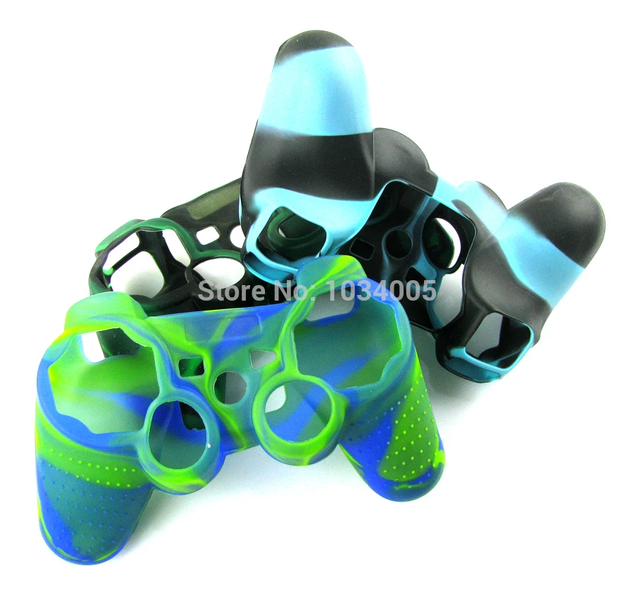10 ชิ้น/ล็อต Camouflage ซิลิโคนกรณีผิวป้องกันสําหรับ PS3 controller