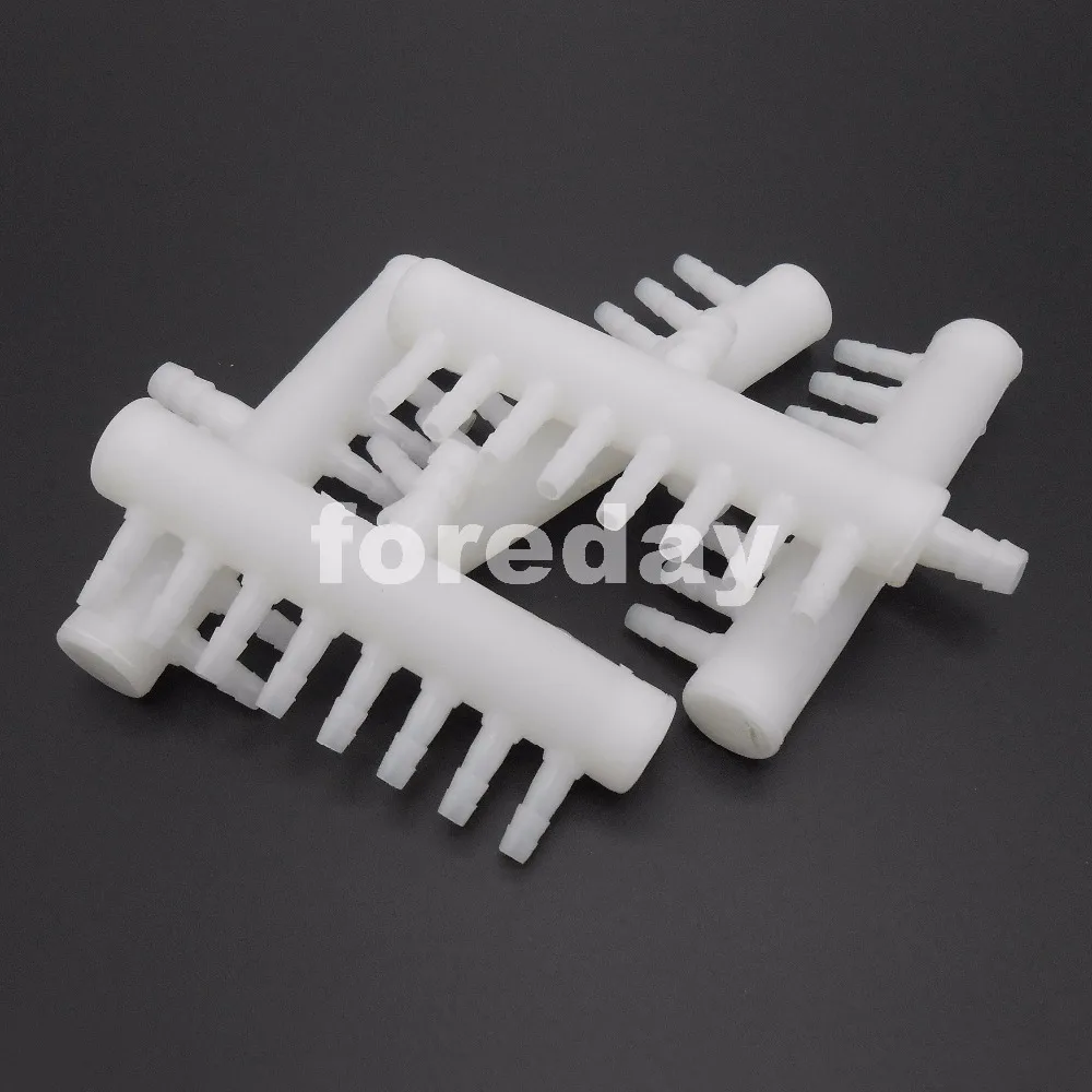 100PCS 8mm 1 inlet 8 outlets exhaust air gas water pump pipe tap for Aquarium pond fish 8 WAY 8-ways 8MMX1 TO 4.8MMX8 *FD169X100