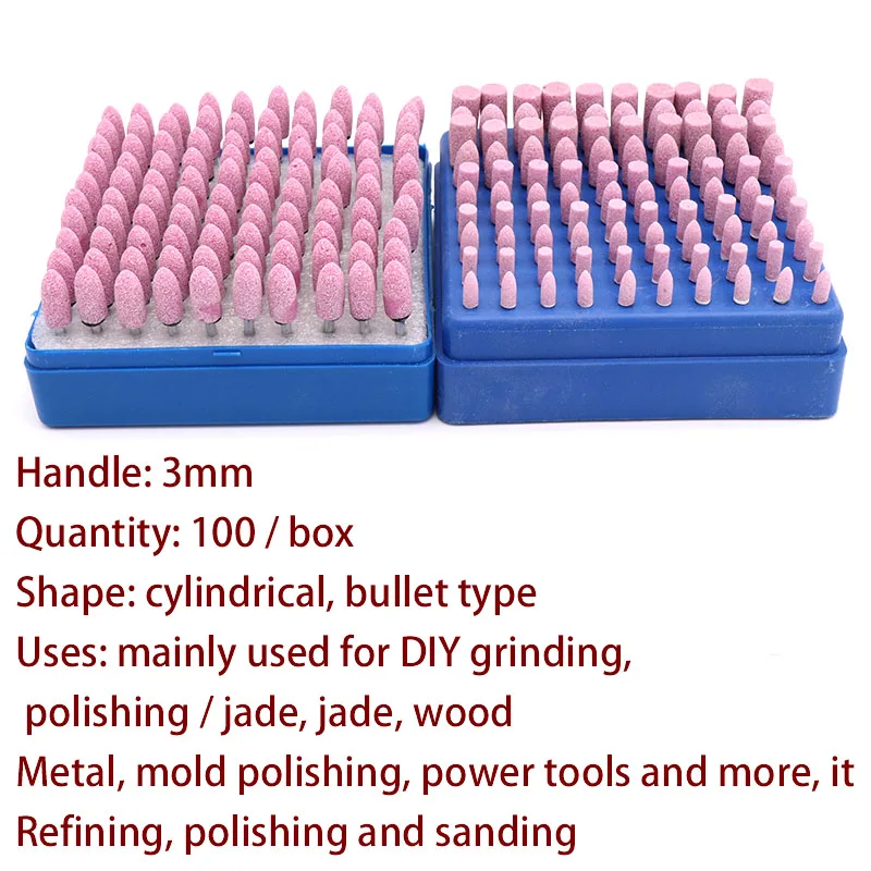 100pcs Abrasive Stone Points Polishing Grinding Head Electric Drill Bit Wheel For Dremel Rotary Accessories Power Tools