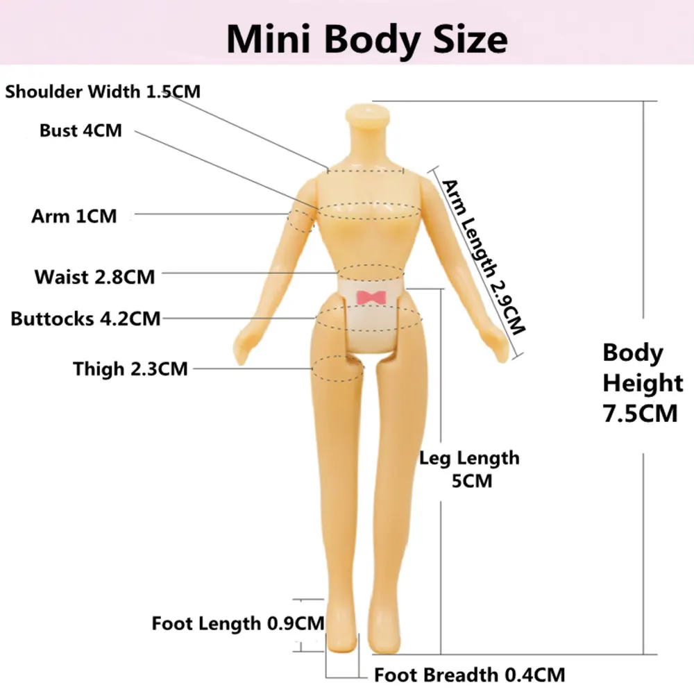 

Mini blyth normal body nude doll about 7.5cm it suitable for mini girl toy gift