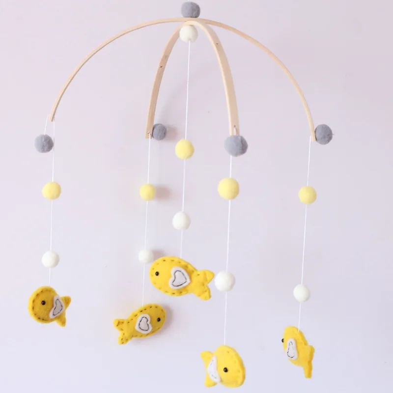 Wool ball Felt Unicorn Wind Chimes Baby Crib Mobile Bed Bell Rattle Toys Kids Newborn Girl Boy Gifts Nursery Decor Girl Boy Gift