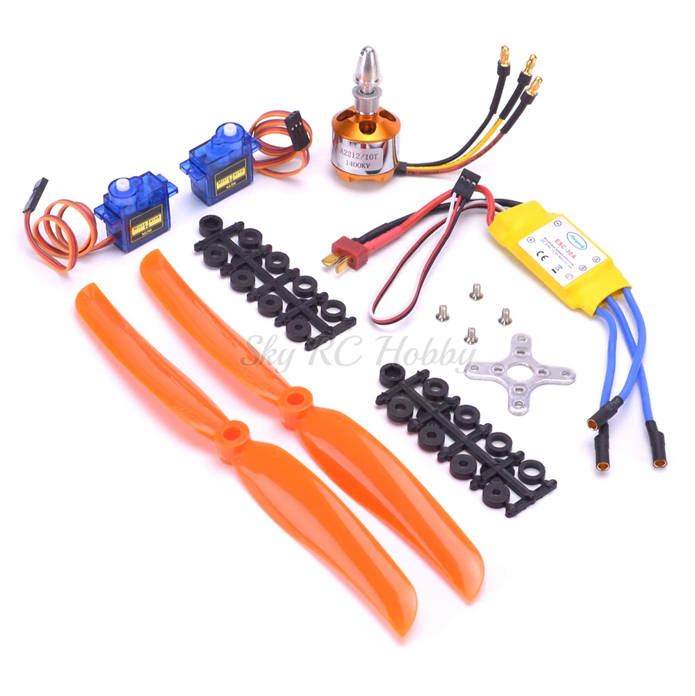 A2212 2212 1400KV Brushless Motor 30A ESC Motor SG90 9G Micro Servo 8060 Propeller for FPV RC Fixed Wing Plane Helicopter