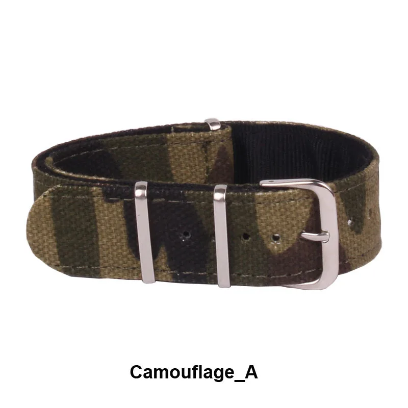 Wholesale Classical Watchbands DIY Mens Military Army Nylon Watches camouflage Straps Wristwatch Band Buckle 20mm Gift