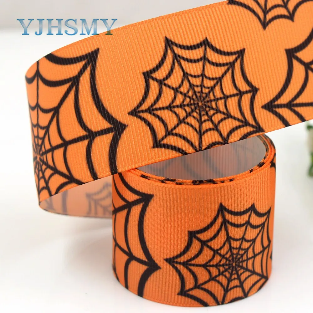 YJHSMY G-18801-756,38mm 5 jardów wstążki rypsowe z nadrukiem z motywem Halloween, DIY handmade materiał akcesoriów do włosów opakowanie na prezent