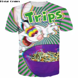 PLstar Cosmos 2018 New Fashion t-shirt trippy vibrant Trix Rabbit psychedelic 3D Print Crewneck T shirts Mens Womens tee tops