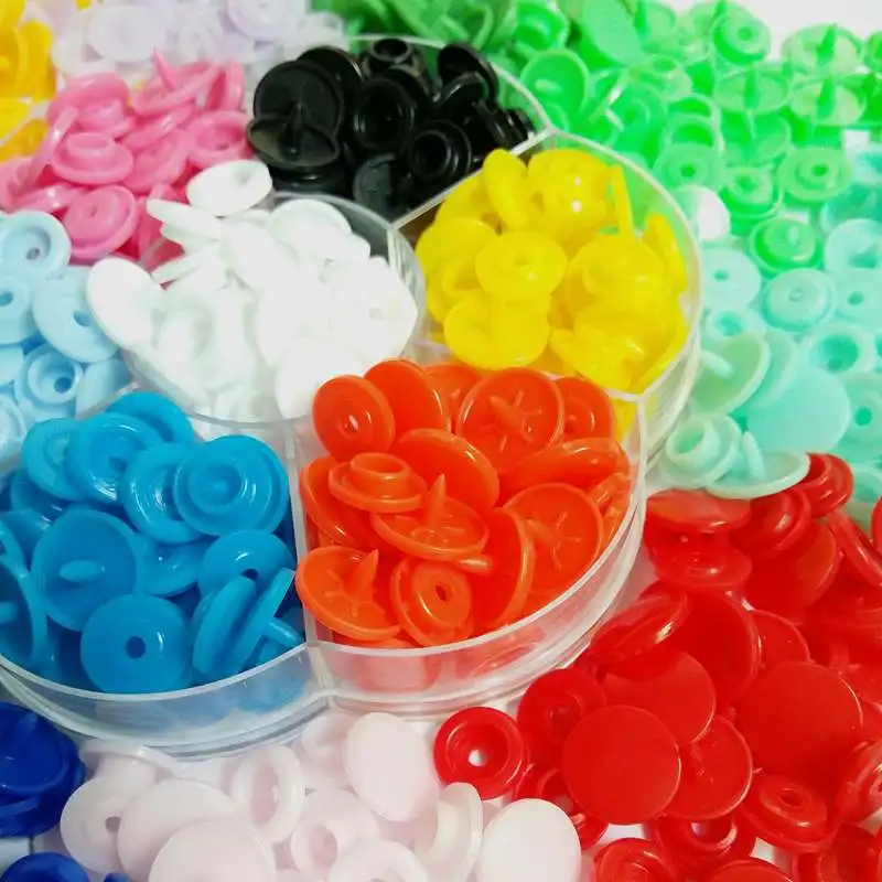 30-100Sets/lot T5 Snap Buttons mix Colors Round Plastic button Quilt Cover Sheet Button Garment Accessories For Baby Clothes