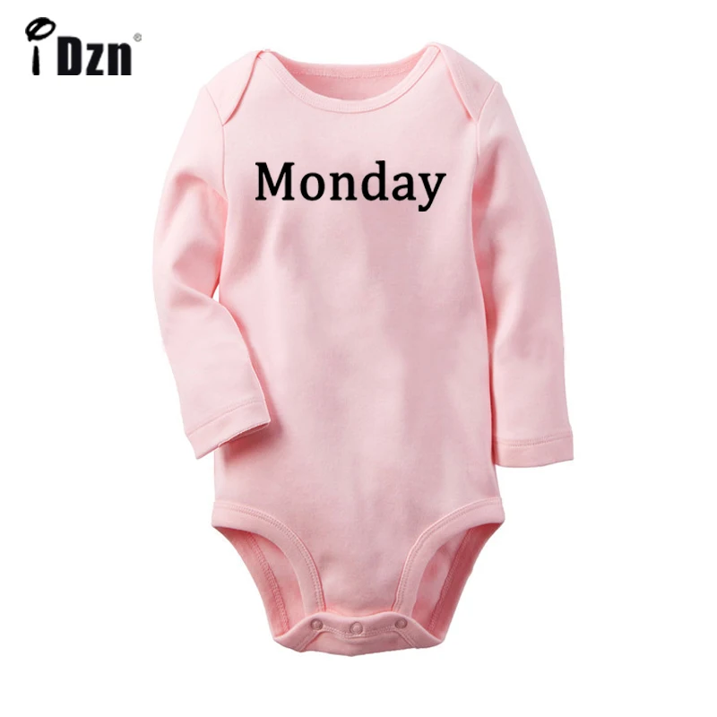 Monday Street Printed Tops Funny Juniors Newborn Baby Boys Girls Outfits Jumpsuit Print Infant Bodysuit Clothes 100% Cotton Sets