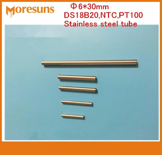 

Fast Free Ship 100pcs 6*30mm Single head Stainless Steel Tube/Thermocouple,RTD,PT100,NTC,DS18B20 Stainless Steel Sensor Probe