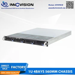 Bahías de disco duro 1U 4HDD de 19 pulgadas de alta calidad, caja de almacenamiento de servidor de chasis de intercambio en caliente montada en Rack de profundidad de 560MM, con avión trasero Sata de 6GB