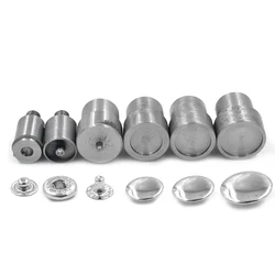 15/17/20 MM Snaps Top Cover Metal Button Tools Snap-Fastener Hand Press Machine Die Rivet Buckle Install Mold 6 PCS =1 Set