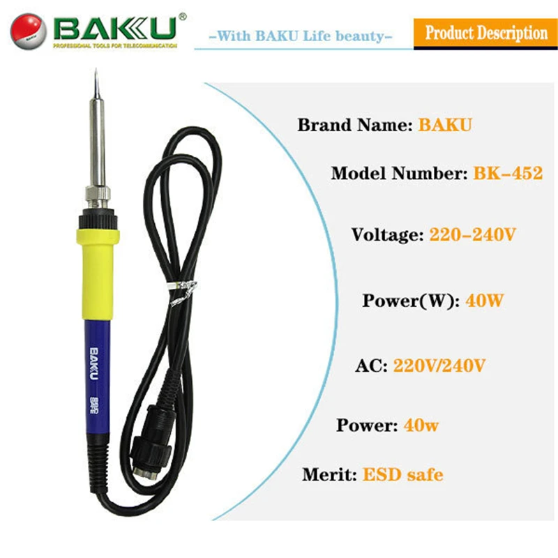 オリジナルのBaku再加工ステーションハンドル (はんだごて),はんだごてBK-701/BK-702/BK-936/BK-852/BK-601/BK-603/BK-878/BK-898/BK-909/BK-936