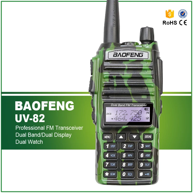 

Baofeng UV-82 Dual-Band FM Ham Two-way Radio VHF/UHF 136-174/400-520MHz