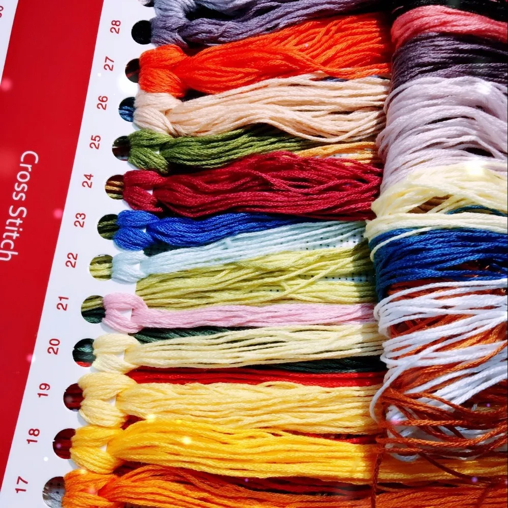 2025 طقم تطريز ديني عبر الغرز قوانيين الذهبي لوتس نمط مطبوعة اللوحة ديكور غرفة التطريز للبالغين #5