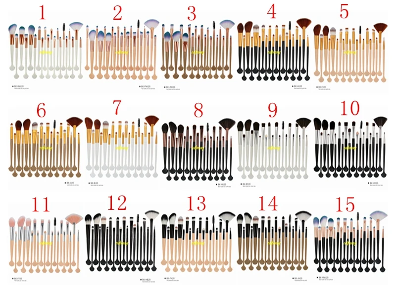 20sets/lot 20pcs shellfish style Makeup brushes set Eye eyebrow foundation brush Cosmetic make up brush Blusher cosmetics