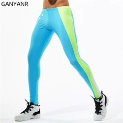 GANYANR Running Tights Men Sports Legging Fitness Yoga Basketball Compression Athletic Long Bodybuilding Gym Jogging Pants Skins