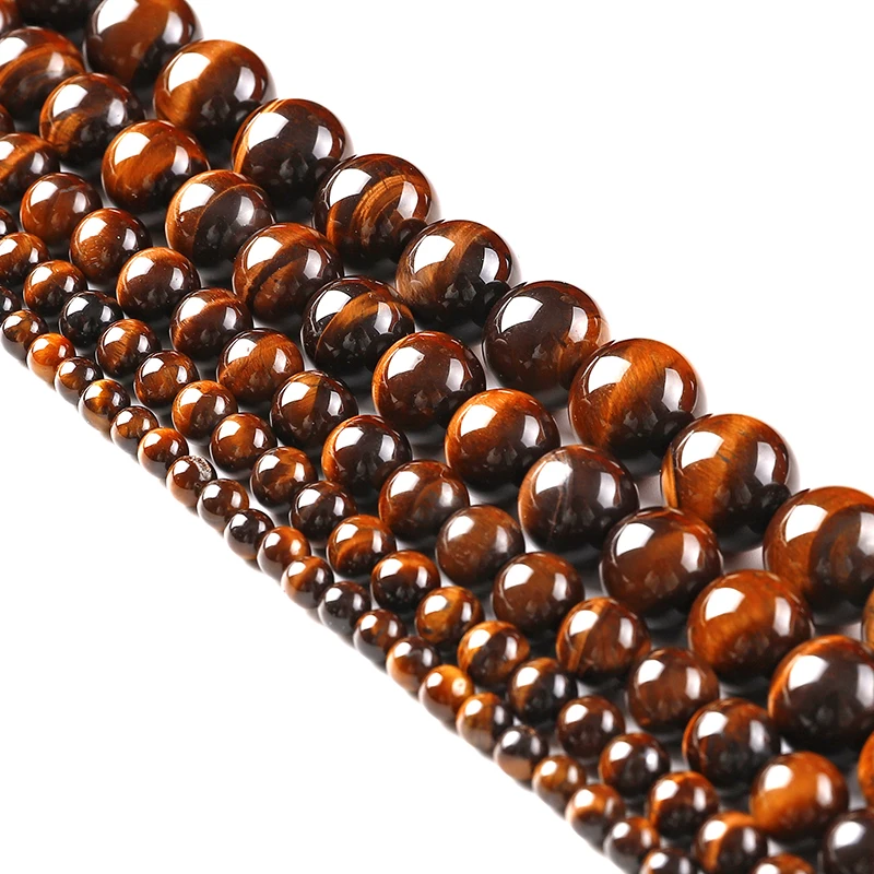 Natural Stone Beads Tiger Eye Round Loose Beads 4 6 8 10 12 14 16 18MM Fit DIY Bracelet Necklace Fashion Jewelry Making