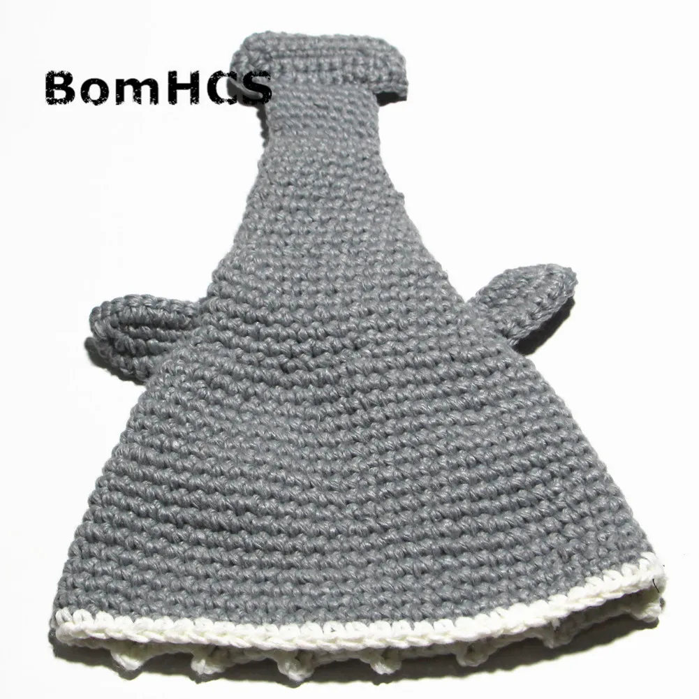 BomHCS Novetly Shark Hat 100% Handmade Knit Animal Beanie for March Party Gift