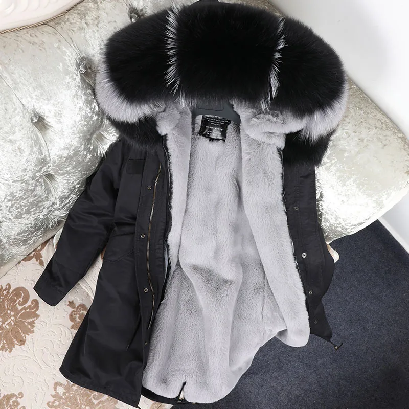 2024 maomaokong New Natural fox real fur collar Coat female winter jacket coat thick lining Ukraine