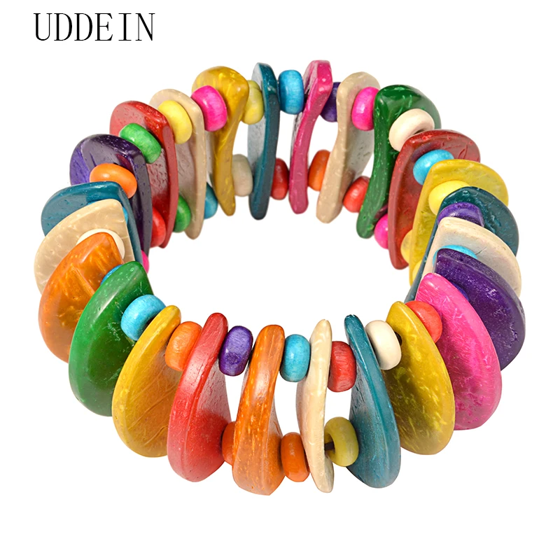 Uddein Vintage Charms Armband für Frauen Charms Bohemian One Direction Strang Armbänder mehr schicht ige Holz perlen Statement Schmuck