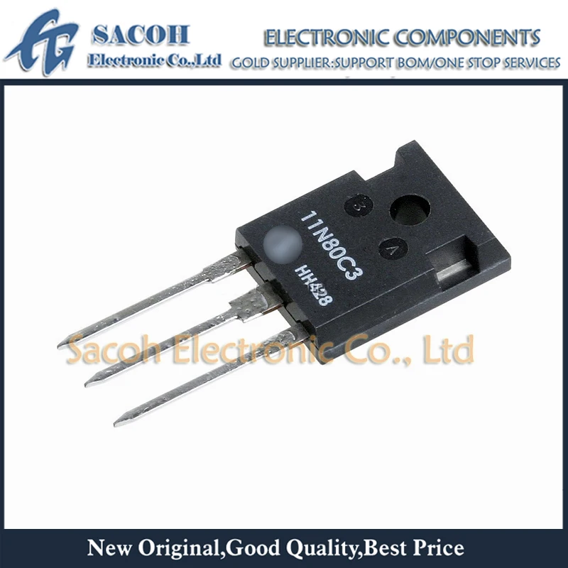 

Refurbished Original 10Pcs/Lot SPW11N80C3 11N80C3 11N80 TO-247 11A 800V Power MOSFET Transistor