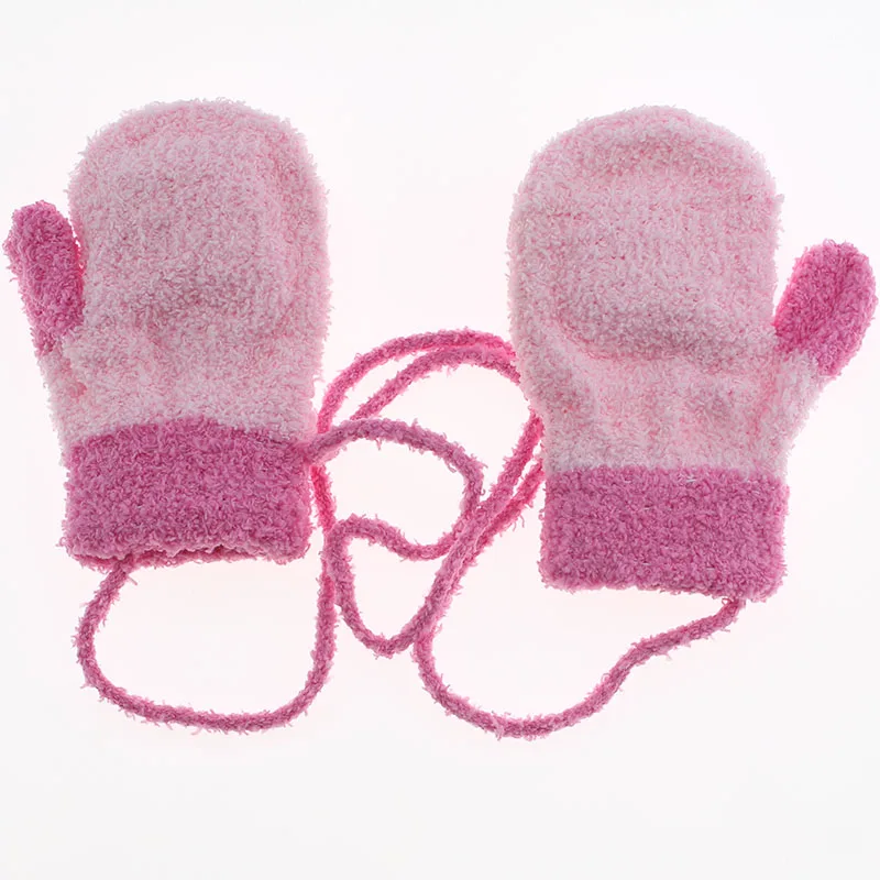 Children's Baby Winter Mittens Gloves Boys Girls Cute Thicken Warm Fleece Infant Newborn Kids Fingerless Toy Inside