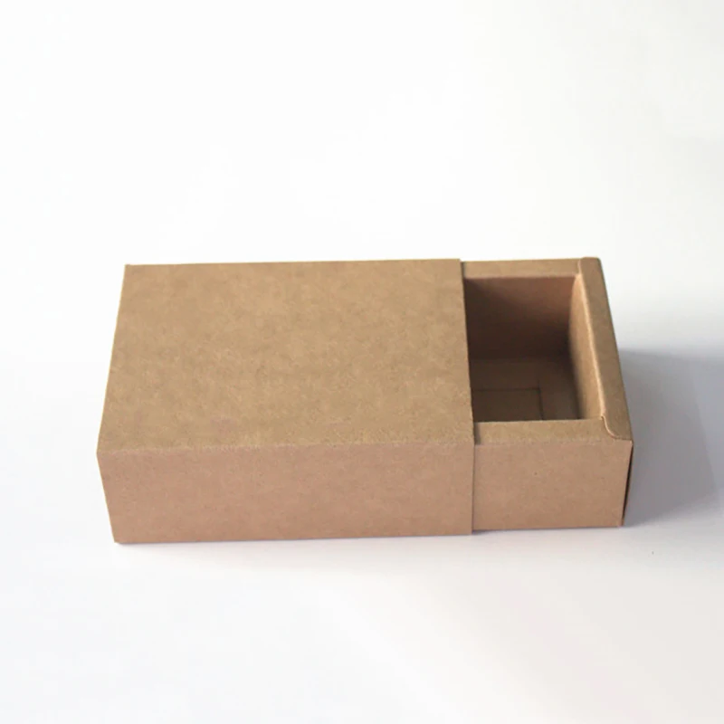 Kraft Drawer Box Handmade Soap Gift Craft Candy Cosmetic Bottle Packaging Brown Paper Boxes 9*6*4cm 