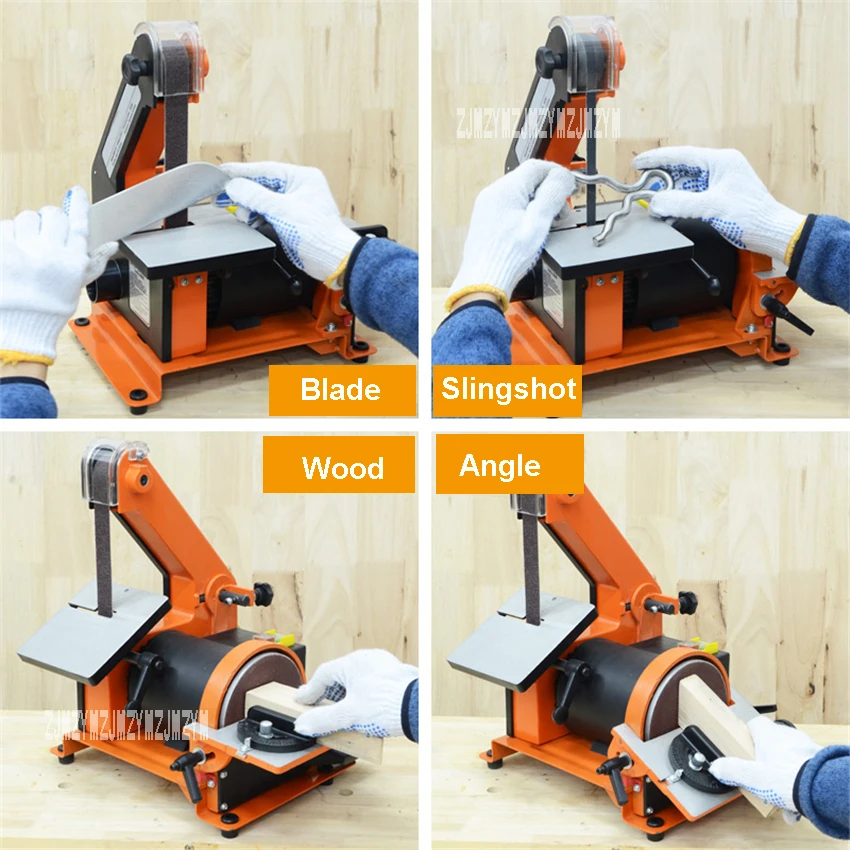 New MM4113 Professional Sanding Belt Machine Vertical Woodworking Metal Belt Sander Sanding Machine 220V 350W 2950r/min 762*25mm