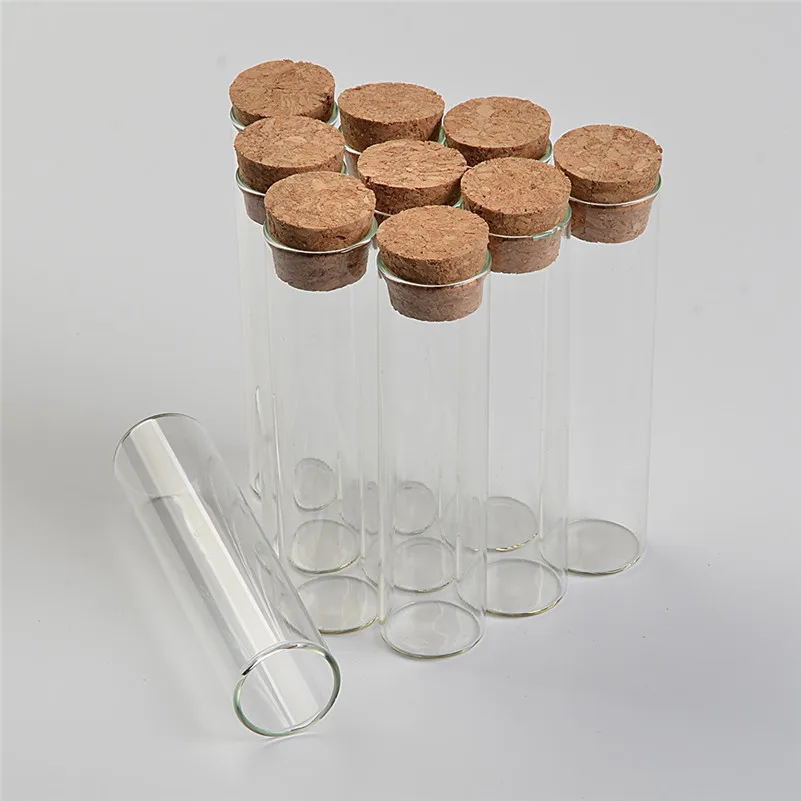 30ml Empty Glass Transparent Clear Bottles With Cork Stopper Vials Jars Storage Gift Wedding Bottles Jars 50pcs/lot