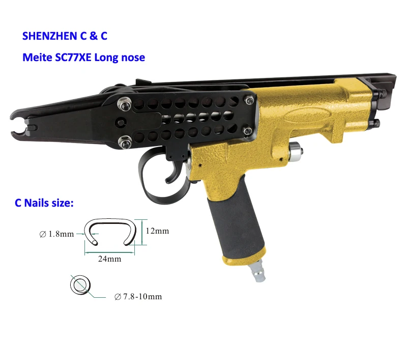

Alifix SC77XE Pneumatic C-Ring Gun, Air Nail Gun , Hog Ring Plier , C-Ring Naier, Long Nose, Original Authentic